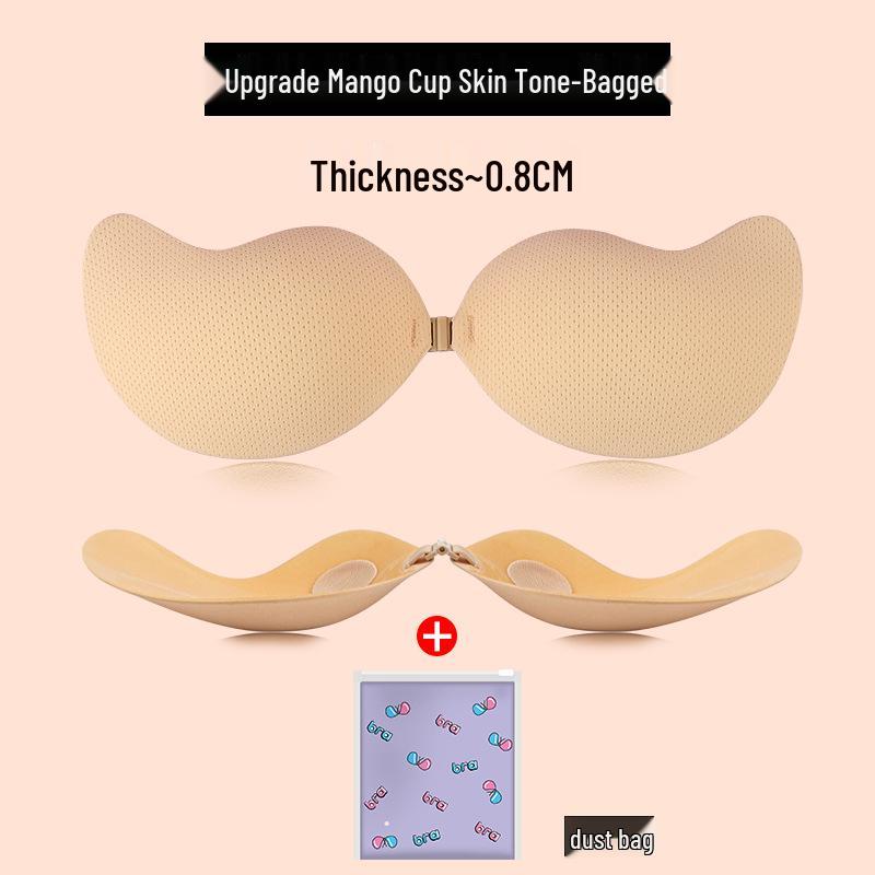Mangoförmige selbstklebende Push-Up-BH-Einlagen: Atmungsaktive, unsichtbare Nippelabdeckungen für große Brüste - Anti-Hänge-Unterstützung für Hochzeitskleider