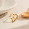 European & American Retro Stainless Steel Heart Ring - Women's Hip Hop Fashion