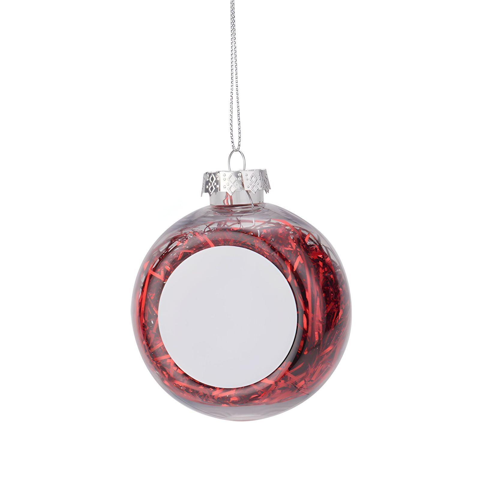 DIY Custom Christmas Decoration Pendant Red Rope  Alloy Blank Thermal Transfer European And American Christmas Pendant