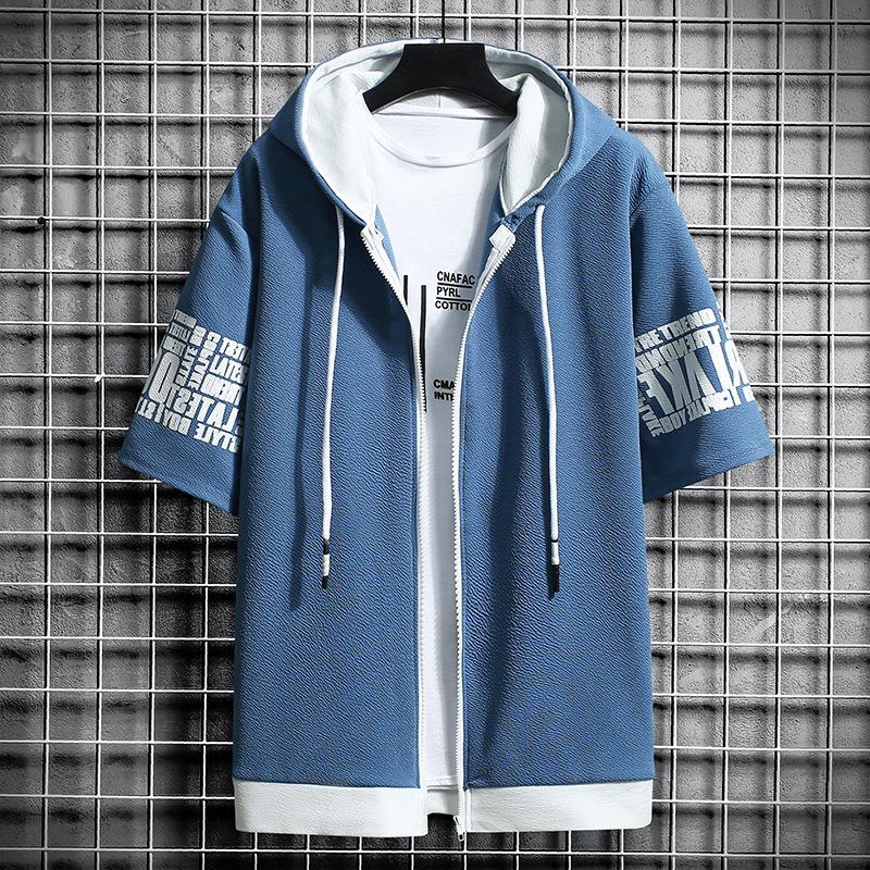 Pánská slim fit mikina na zip s kapucí - Korejský styl jarní/letní ležérní nošení