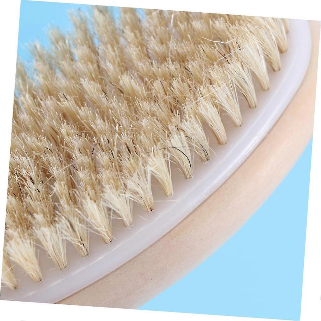 Bath Brush Set with Wooden Long Handle for Back Scrubbing and Effective Skin Exfoliation