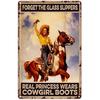 Vintage Cowgirl Metallschild Retro Westlich Reiten Zitat Blechschild für Heimbar Bauernhaus Dekoration Das Leben ist Hart Spirituell Wi