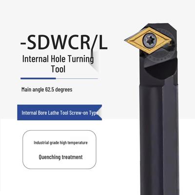 Soporte de herramienta para mandrinar agujero interior CNC de 62,5° S08K/S10K/S12M/S16Q-SDWCR07