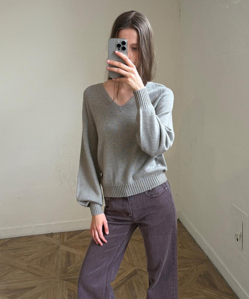 EN OR Basic V-Neck Raglan Knit - Beige