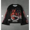Vintage Cupid Print Gothic Sweatshirt Long Sleeve Flared Top Y2K Streetwear