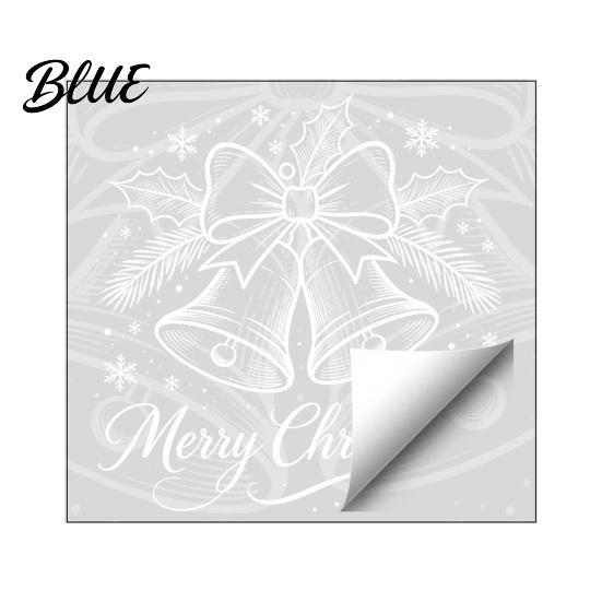 Winter Festive Glass Decoration Christmas Bell Window Sticker PVC Decals with Snowflake Bow Patterns for Xmas Party Ornaments Holiday Home