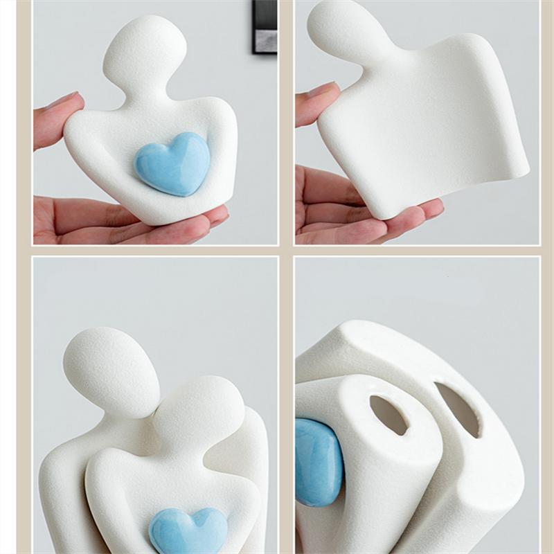 1PC Romantic Love Embrace Statue Pottery Couple Set Bedroom Decor Ideal Valentine's Day Christmas Gift S/L Ornament
