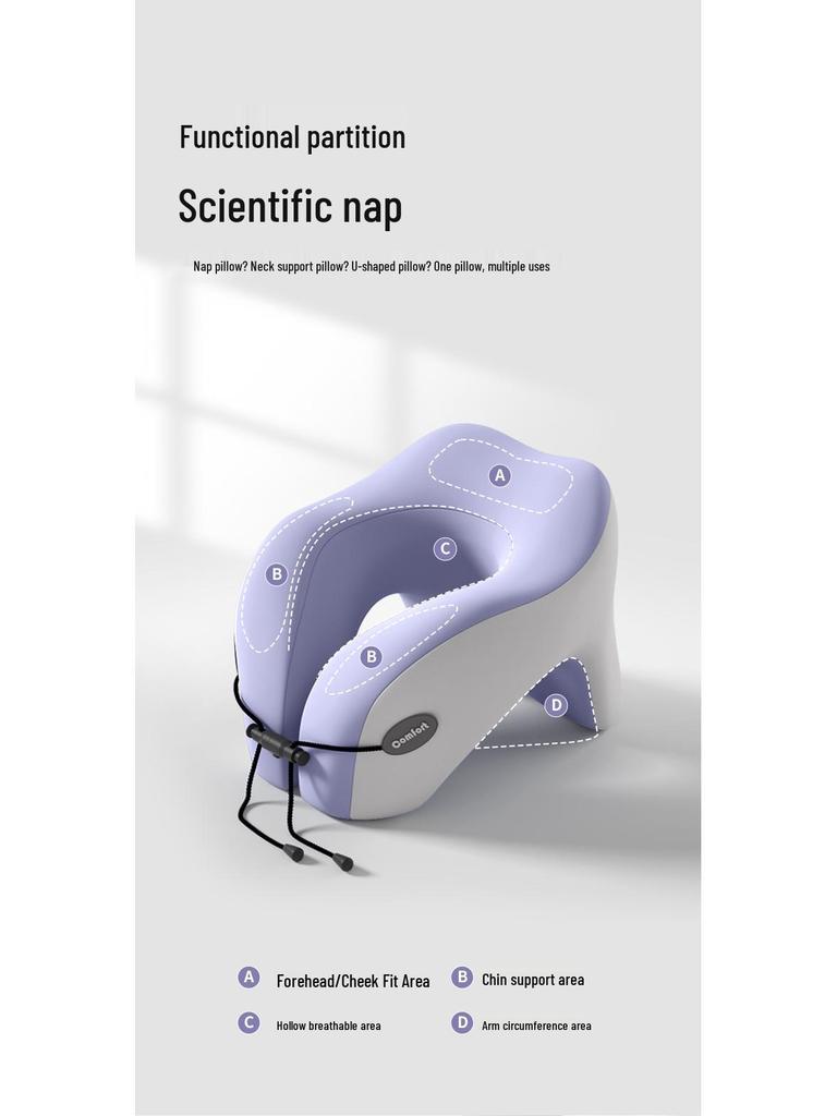 Almofada de Viagem em Espuma de Memória em Forma de U para Suporte de Pescoço