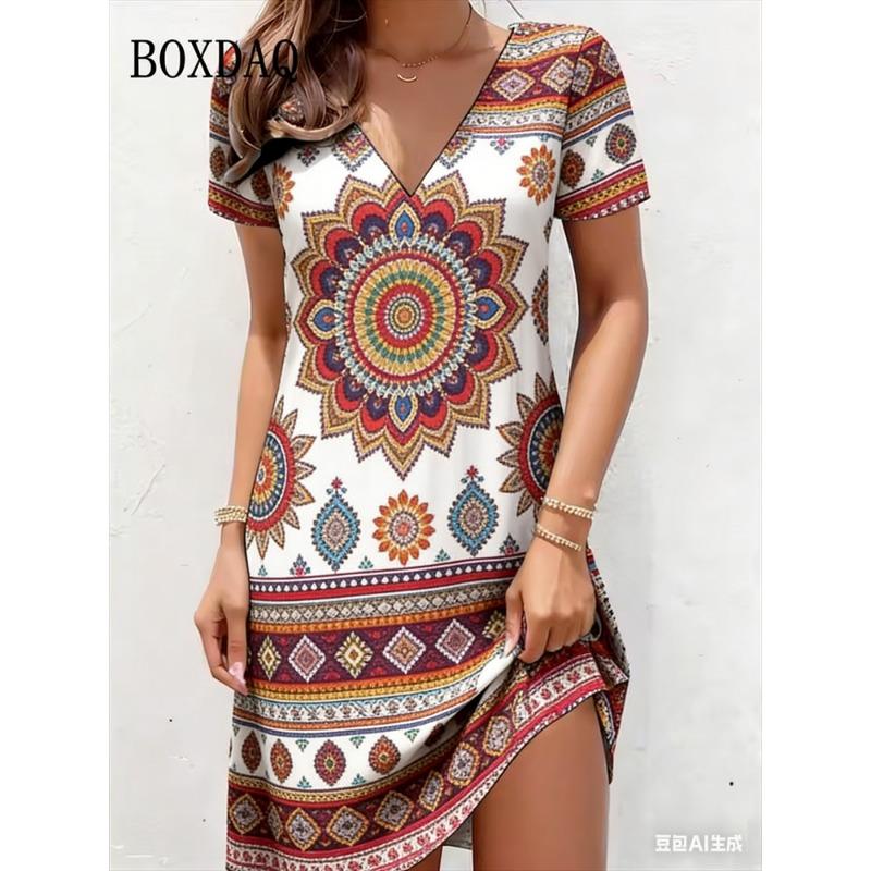 

Summer Dresses Women s Flowers 3D Printing Short Sleeve Dress Casual Vintage Women s Clothing Loose Pullover Female Dresses XL