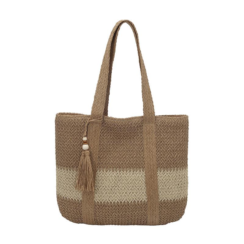 Large Women Shoulder Shopper Bag Summer Straw Woven Ladies Luxury Designer Tote Beach Bag for Woman 2026 Big Female Handbags