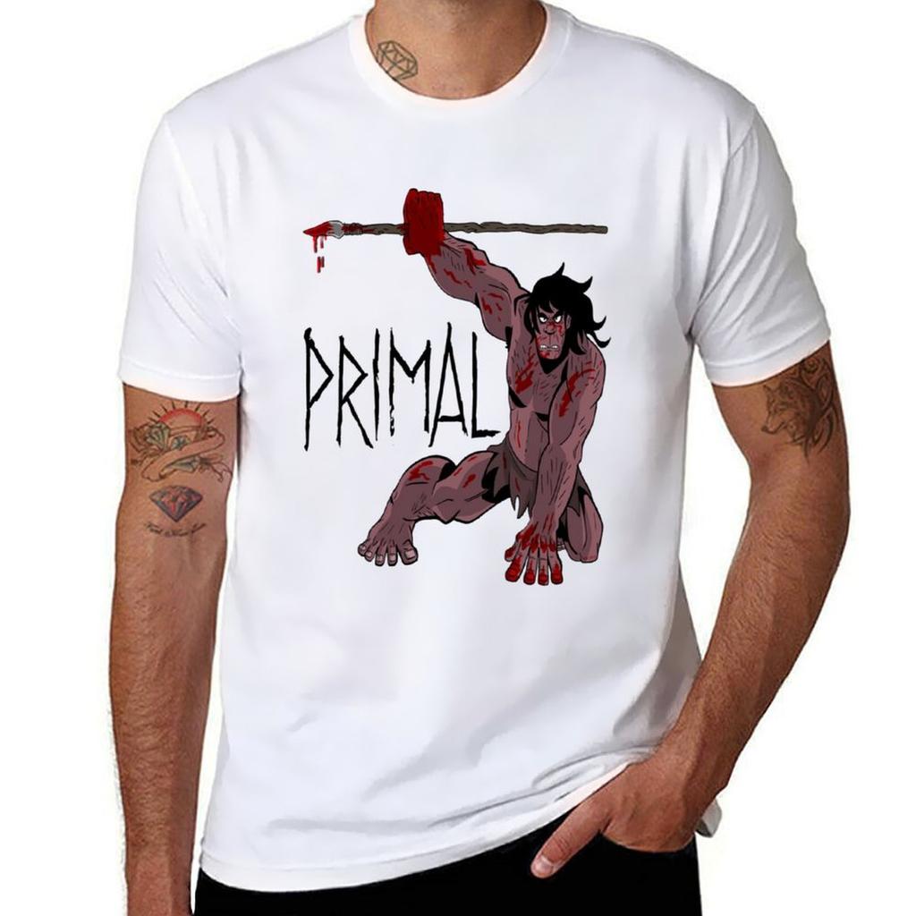 Genndy Tartakovsky Primal Tv Show Tshirt Active Sports Short Sleeve Cotton Shirt