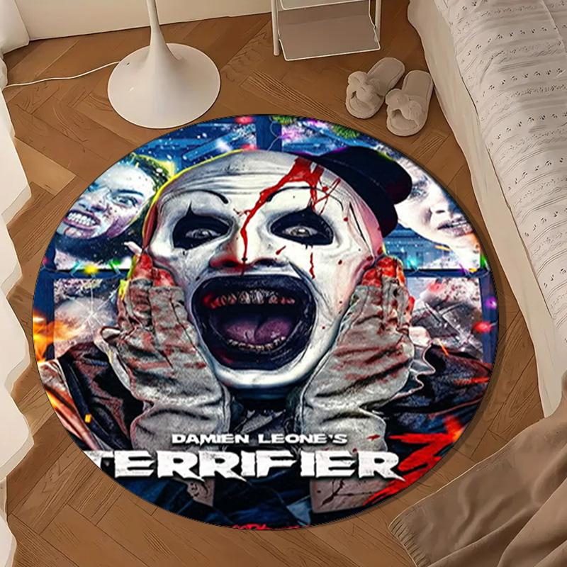 Clown Horror Round Rug for Livingroom,Bedroom, Palyroom, Chair Rug, Area Rug, Circle Carpet, Large Size Fan Christmas Gift