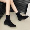 Retro Versatile Solid Color Simple Square Head Thick Heel Thin Boots Women's 2025 Autumn and Winter New Versatile Short Boots Fashion Short Boots