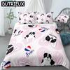 Dog Duvet Cover Set French Bulldog Bedding Pink White Black Quilt Cover White Black Pet Comoforter Cover Cartoon Animal Bedding