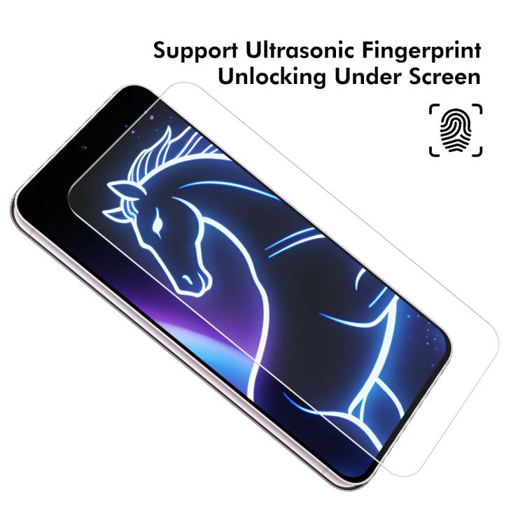 25Pcs Tempered Glass Screen Protector, Support Ultrasonic Fingerprint Unlock, 2.5D 9H HD Bubble-Free Screen Film