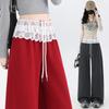 Lace Mesh Patchwork Drawstring Women's Wide-Leg Pants - Spring Comfort, Lazy Style, Versatile & Trendy Sweatpants.