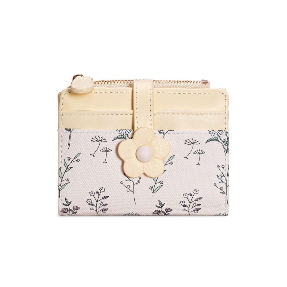 Korean Style PU Leather Card Holder Floral Folding Card Bag Retro Flower Short Wallet  Women