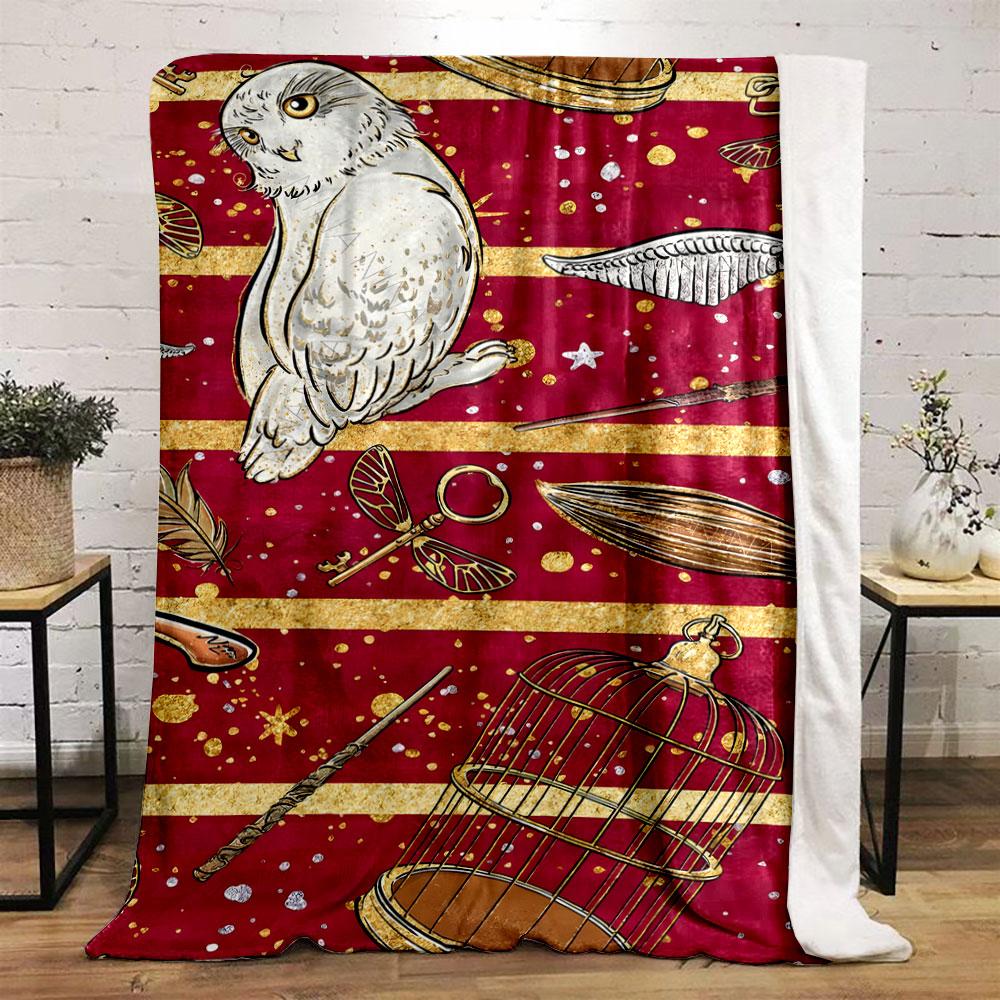 Harry Potter Hedwig Owl Magic Elements Blanket bedroom Blanket for Livingroom Couch lunch break Soft throw for Friend's festival Gift