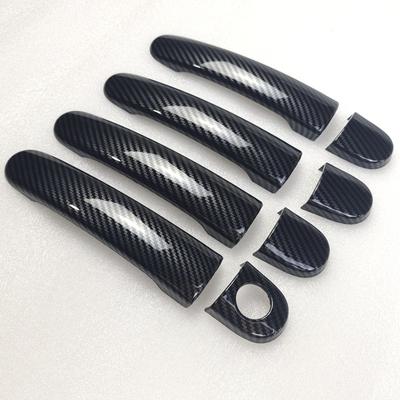 For VW Passat B5 Golf Mk4 Polo Jetta Skoda Carbon Door Handle Cover Catch Trim Molding Bezel Cap Garnish Decoration