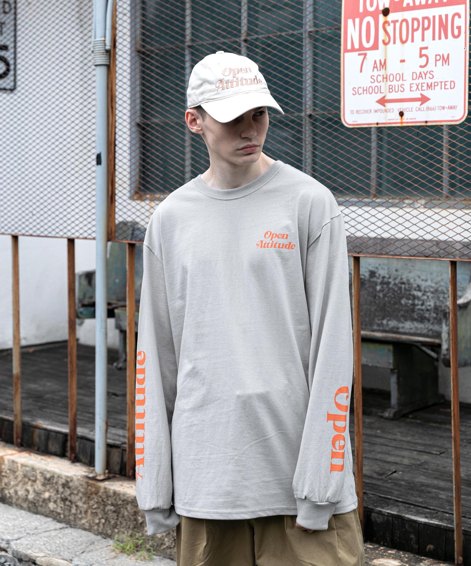 Open Attitude Attitude Lettering Long Sleeve-Green Gray Green Gray/1