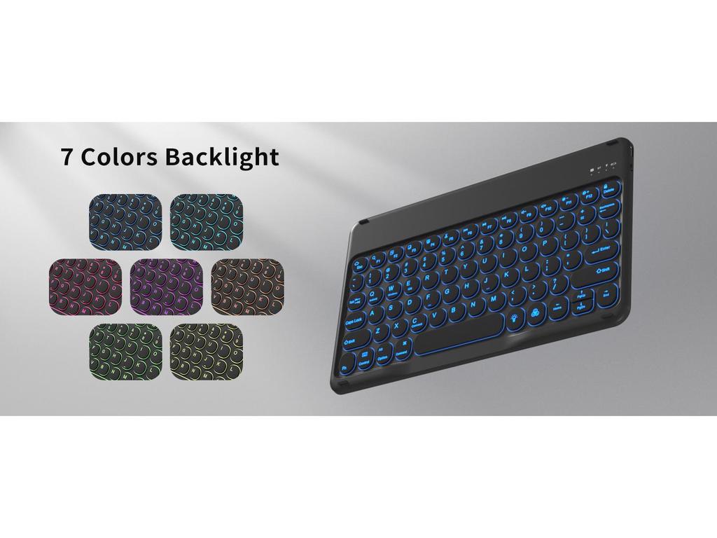 Pouzdro Xiaomi Pad 8 Pro s 7barevnou podsvícenou klávesnicí, slotem na pero a magnetickým uzávěrem