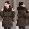 Three-Wear Pie Overcomes Detachable Parker Padded Jacket Women's Winter Big Fur Collar Medium and Long Loose Thickened Padded Jacket