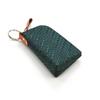 Inden HISOCA Hisoka Traditional Craft Koshu Inden Deerskin Lacquer Original Brand Key Case Green with Black Shippo Pattern [Inden-ya] Lacquer,