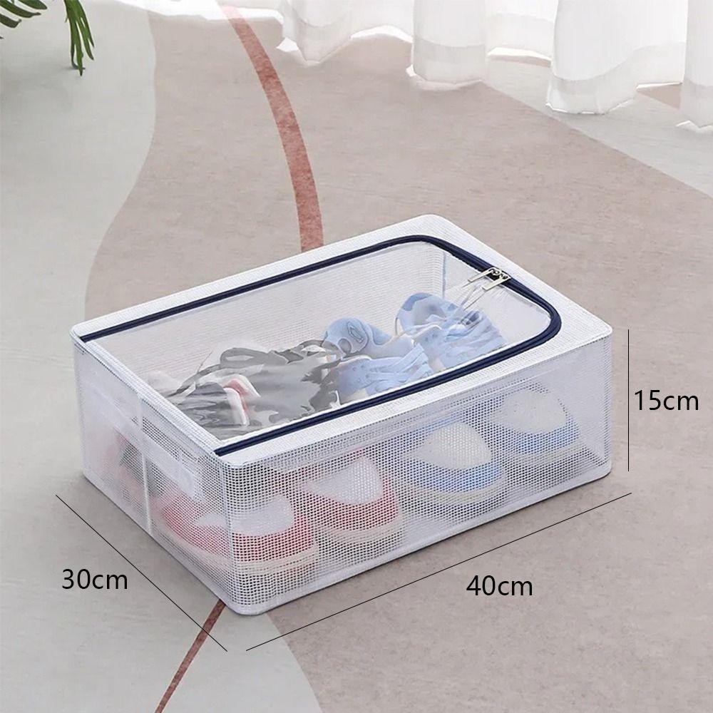 Steel Frame Shoes Sorting Box PVC Folding Shoe Rack Large Capacity Shoe Organier Box