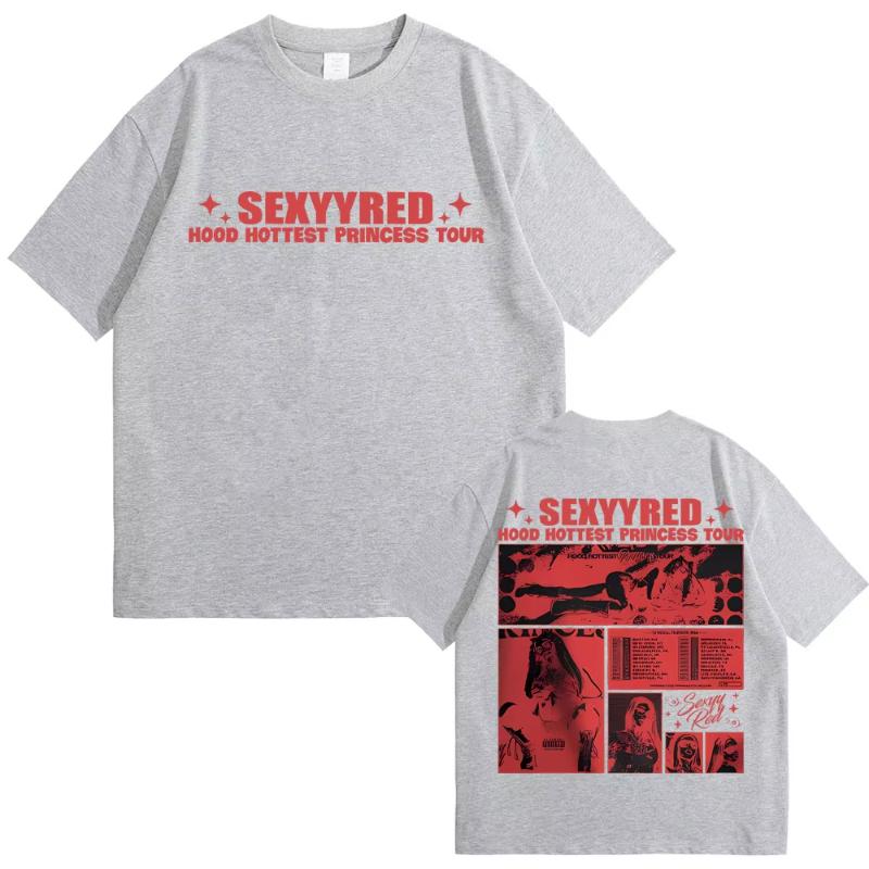 

Rapper Sexyy Red Hood Hottest Princess Tour T Shirt Unisex Women Vintage Hip Hop Oversized Short Sleeve Tshirt Tops Cool Streetwear S