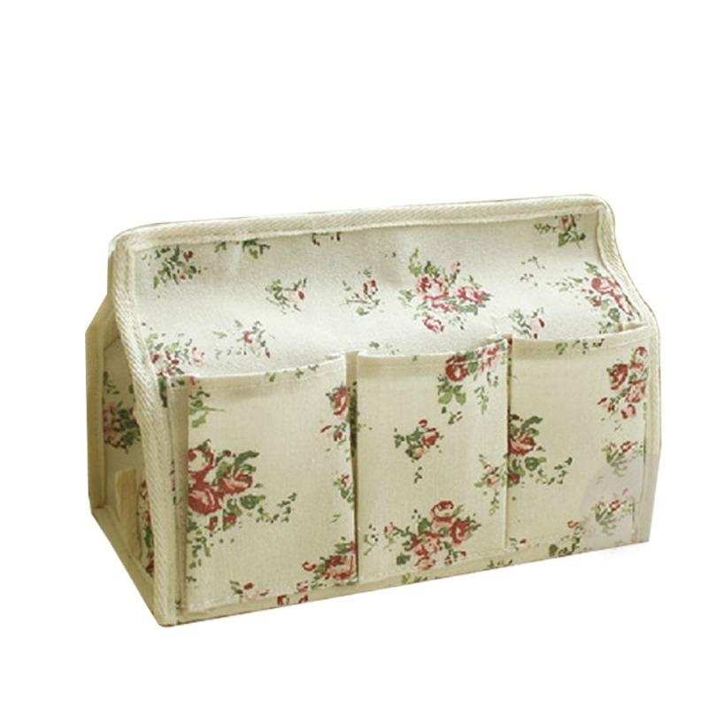 

Тканевое хранение Предметы домашнего обихода Хлопок и лен Многофункциональное Хранение большой вместимости Коробка для салфеток Flower