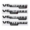 1 Pair ABS Car Fender Emblem Tail Badge Sticker Decoration for Mercedes Benz V6 BITURBO 4MATIC+ W210 W211 W168 W176 W204 W251