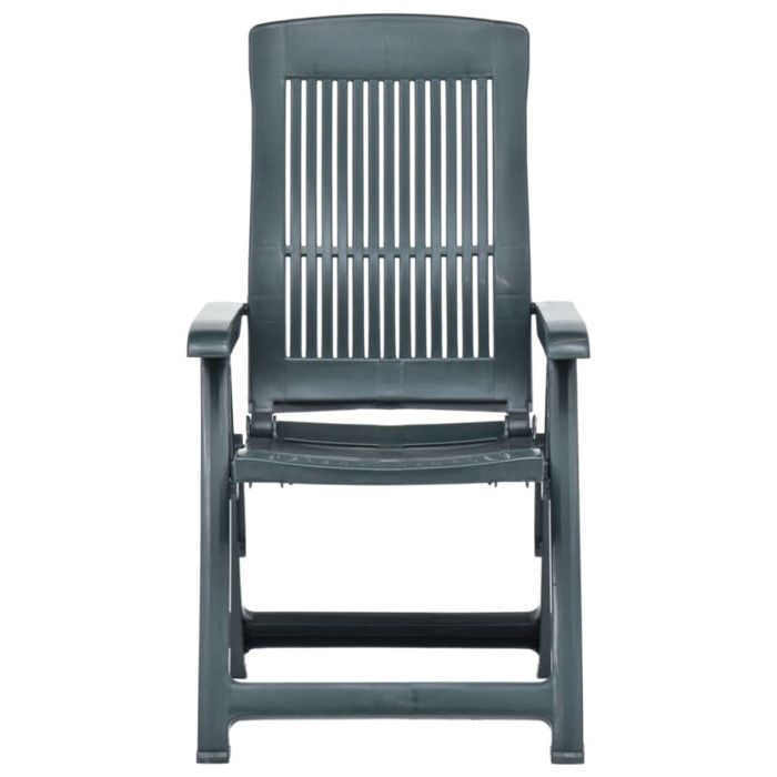VidaXL Chaises inclinables de jardin 2 pcs Plastique Vert