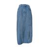 Summer Midi Skirt Button Zipper Fly Side Slit Design Denim Skirt with Pockets Retro Summer Denim Casual Skirt Daily Wear
