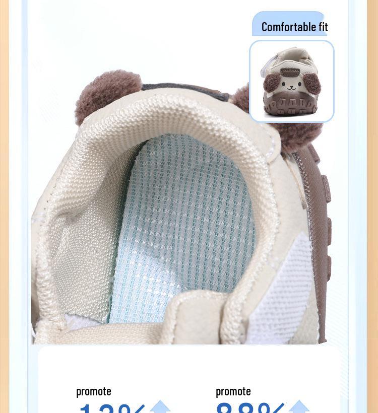 Spring & Autumn Korean-Style Casual Soft Sole Walker Shoes for Toddlers (1-3 Years) - Unisex, Comfortable, Anti-Kick