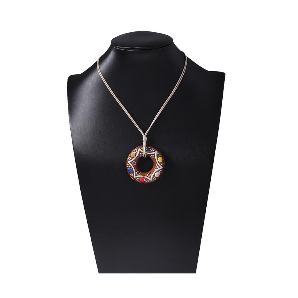 Ethnic style, personality trend, ceramic, geometric colorful fish, long pendant, necklace, premium versatile autumn and winter models