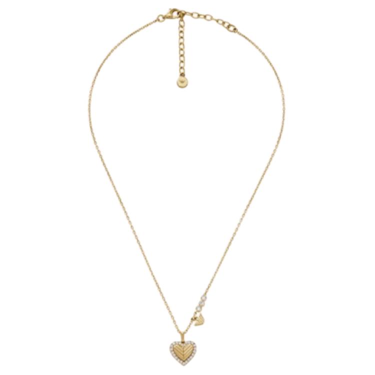 Emporio Armani Original Design Silver Cubic Zirconia Necklace Women necklace Gold EG3622710_NLP F,Gold