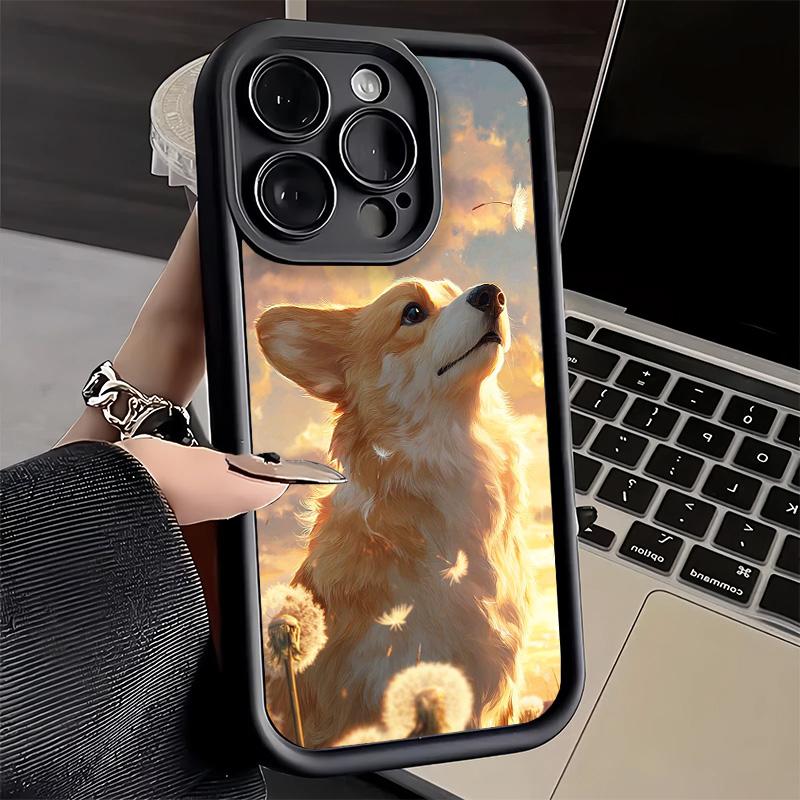 Phone Case for iPhone 17 Air 16E 15 16 Pro Max Corgi Dog Cute Cover 14 Plus 13 12 Mini Soft Shell Silicone Fundas