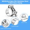 6PCS 304 Stainless Steel Hose Clamps T Bolt Exhaust Pipe Clip 17-174mm Heavy Duty Turbo Intercooler Adjustable Pipe Tube Clamps