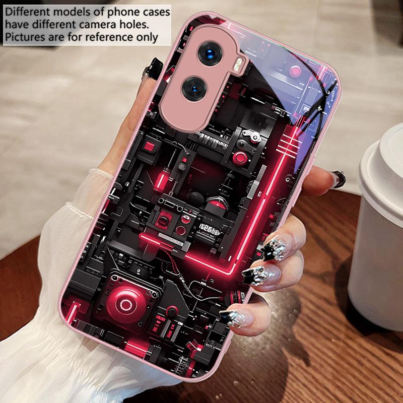 

Machine device orange For Honor 30 50 50SE 70 Pro 90 200 200Pro Magic 4 5 7 Lite X9c Smart X50i Plus X9 X30 Glass Phone Case Honor 50