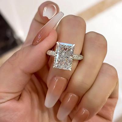 Sterling CZ Rings for Women Luxury Engagement Wedding Bridal Accessories Temperament Lady Jewelry