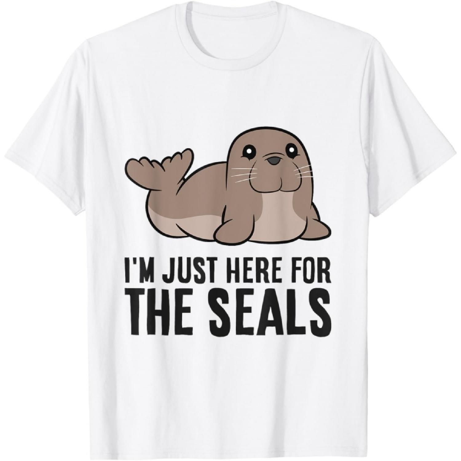 I m Just Here For The Seals T-Shirt XXXXXL белый