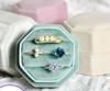 Exquisite Light Luxury Handmade Jewelry Box Velvet Proposal Ring Box Octagonal Pair Ring Wedding