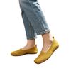 Women's Plus Size Breathable Flyknit Casual Round Toe Slip On Flats Lightweight Flexible Sole Comfortable Walking Shoes