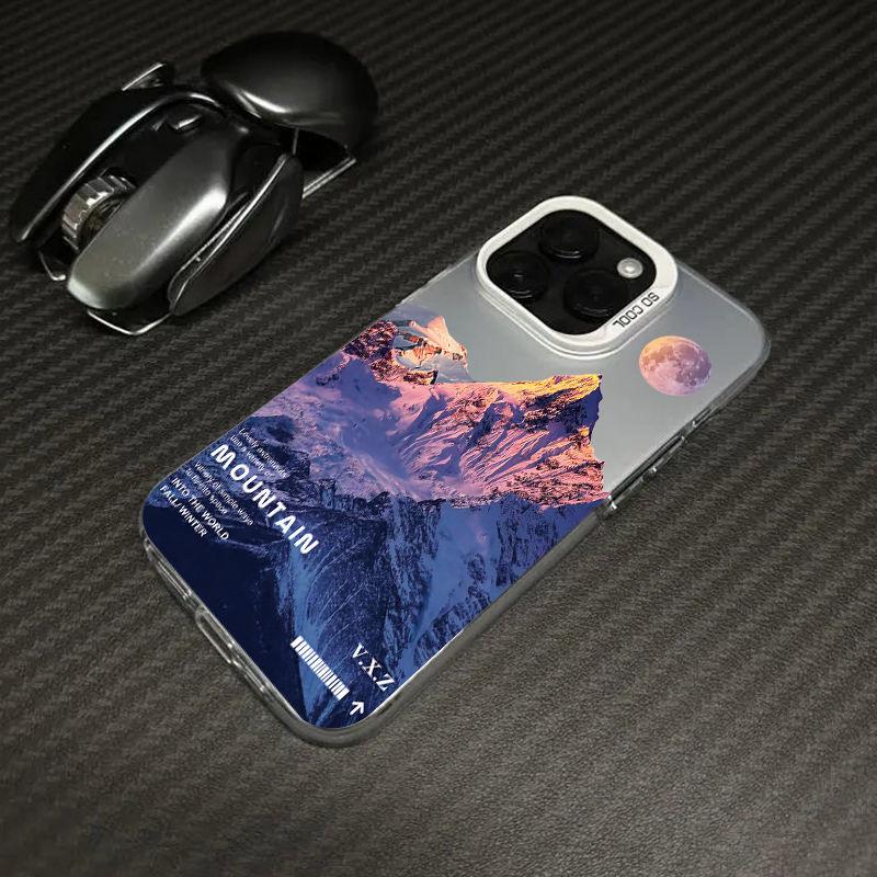 iPhone 16 Pro Cross Snow Mountain Case for iPhone 15/14/13/12/11/Xs Max/Plus - Trendy Design