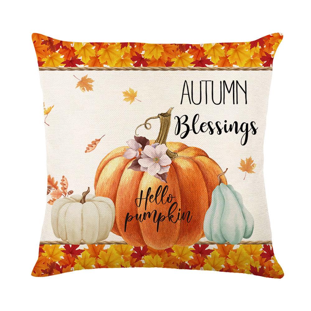 

День Благодарения Новая наволочка Гостиная Диванная подушка Подушка Линейная Модельная комната Домашний декор 45 * 45Cm