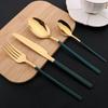 24Pcs Gold Tableware Sets Stainless Steel Cutlery Knife Tea Fork Coffee Spoon Flatware Dishwasher Safe Dinner Kitchen Dinnerware