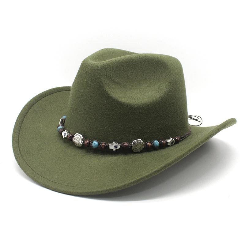 Western Cowboy Hat Felt Hat Ethnic Style Men And Women Tibetan Tibetan Upturned Edge Hat