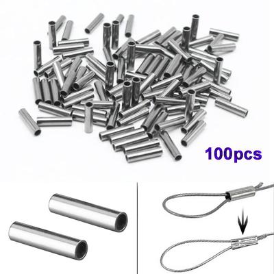 Zinc Zinc Alloy Stainless Steel Crimp Sleeves Connector Fishing Line Tube Fishing Wire Pipe Tackle Tools