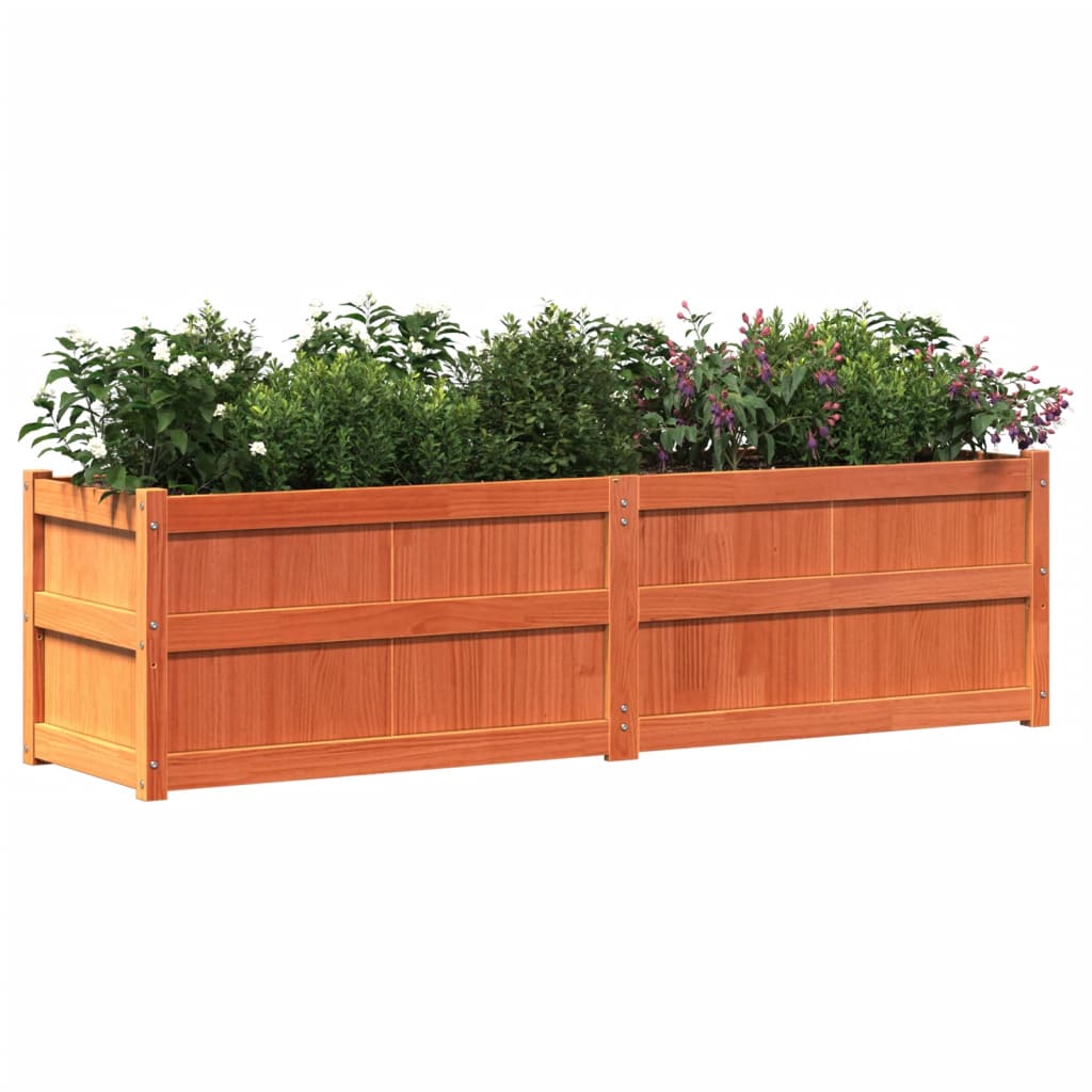 Plant Box Wax Brown 180 x 50 x 50 cm Solid Pine Wood