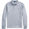 Polo Solid Color Pony Logo Embroidered Long Sleeve Polo Shirt Men Tops Gray MNPOKNI16820343-020